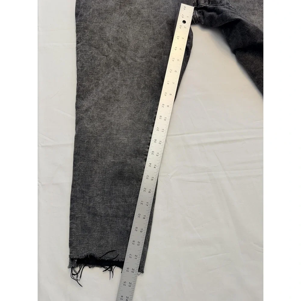Express Skinny Jeans Womens 18P Gray Charcoal Mid Rise‎ Distressed Stretch 38x27